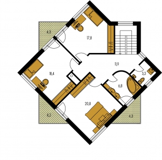 Mirror image | Floor plan of second floor - CUBER 3